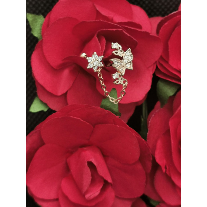 Piercing Papillons chainette avec zirconium en titane
