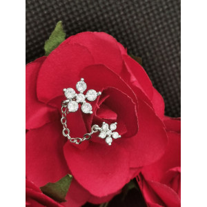 Piercing Avana avec fleurs de zirconium en titane