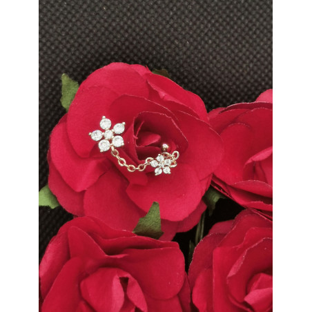 Piercing Avana avec fleurs de zirconium en titane