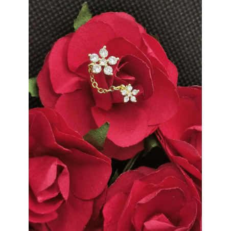Piercing Avana avec fleurs de zirconium en titane